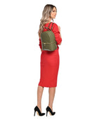 Carla Ferreri Rucsac Merit piele naturala Verde inchis