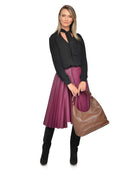 Carla Ferreri Geanta de umar Augusta piele naturala Maro