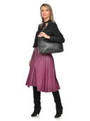 Carla Ferreri Geanta de umar Augusta piele naturala Negru