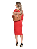 Carla Ferreri Rucsac Parisa piele naturala coniac