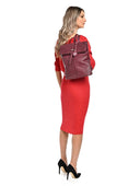 Carla Ferreri Rucsac Parisa piele naturala Visiniu