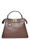 Carla Ferreri Geanta de mana  Olivia piele naturala cioccolatiu