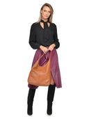 Carla Ferreri Geanta de umar Romy piele naturala Coniac