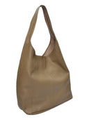 Borsa a tracolla Carla Ferreri Romy in pelle naturale taupe
