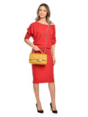 Carla Ferreri Geanta de mana  Chiara piele naturala Mustar