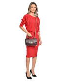 Borsa Carla Ferreri Chiara in pelle naturale bordeaux