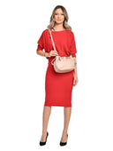 Carla Ferreri Geanta Postas Fernanda piele naturala roz pudra