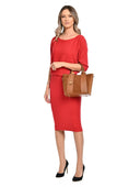 Borsa Carla Ferreri Fiamma in pelle naturale cognac