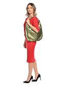 Carla Ferreri Geanta de umar Giuditta piele naturala verde