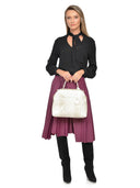 Carla Ferreri Geanta de mana  Bianca piele naturala Bej