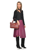 Isabella Rhea Geanta de mana  Agnese piele naturala rosu inchis