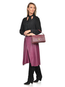 Isabella Rhea Geanta de umar Satra piele naturala Visiniu