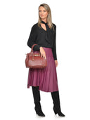 Isabella Rhea Geanta de mana  Vesta piele naturala rosu inchis