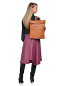 Isabella Rhea Rucsac Sarmisa piele naturala Coniac