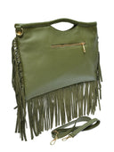 Isabella Rhea Geanta de mana  Dafina piele naturala Verde militar