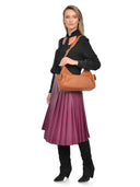 Isabella Rhea Geanta de umar Nia piele naturala coniac