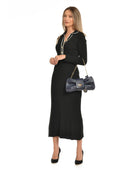 Borsa a tracolla Isabella Rhea Noor, pelle naturale, blu scuro