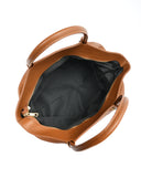 Isabella Rhea Geanta de mana  Delphine piele naturala coniac inchis