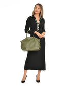 Isabella Rhea Geanta de mana  Delphine piele naturala Verde militar