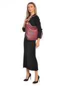 Borsa a tracolla Isabella Rhea Zinia, pelle naturale, rosso ciliegia