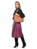 Borsa a tracolla Isabella Rhea Selma, pelle naturale, Cognac