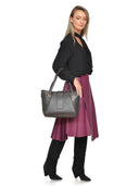 Borsa a tracolla Isabella Rhea Selma, pelle naturale, marrone scuro