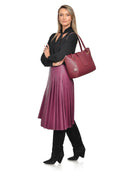 Borsa a tracolla Isabella Rhea Selma, pelle naturale, rosso ciliegia