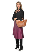 Isabella Rhea Geanta de mana  Tatiana piele naturala Coniac