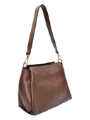 Borsa a tracolla Isabella Rhea Ximena, pelle color cioccolato naturale