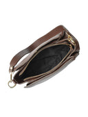 Borsa a tracolla Isabella Rhea Ximena, pelle color cioccolato naturale