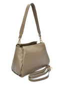 Borsa a tracolla Isabella Rhea Ximena in pelle naturale Taupe