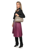 Borsa a tracolla Isabella Rhea Ximena in pelle naturale Taupe