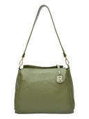 Borsa a tracolla Isabella Rhea Ximena, vera pelle, verde militare