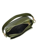 Borsa a tracolla Isabella Rhea Ximena, vera pelle, verde militare