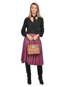 Isabella Rhea Geanta de mana  Yasmine piele naturala coniac