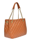 Borsa a tracolla Isabella Rhea Liora, vera pelle color cognac