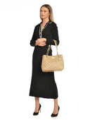 Borsa a tracolla Isabella Rhea Liora, pelle naturale, tortora