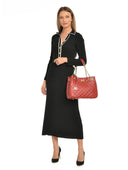 Borsa a tracolla Isabella Rhea Liora, in vera pelle rosso scuro