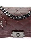 Borsa a tracolla Isabella Rhea Seraphina, pelle naturale, vino