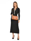 Borsa a tracolla Isabella Rhea Alisa, pelle naturale, Cognac