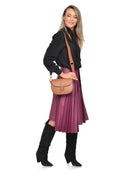 Isabella Rhea Geanta Postas Lisette piele naturala coniac