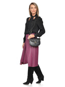 Isabella Rhea Geanta Postas Lisette piele naturala Negru