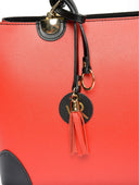 Isabella Rhea Geanta de mana  Livia piele naturala negru rosu