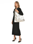 Isabella Rhea Geanta de umar Carlotta piele naturala Argintiu