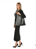 Isabella Rhea Geanta de umar Carlotta piele naturala Negru