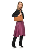 Isabella Rhea Geanta de umar Mili piele naturala coniac