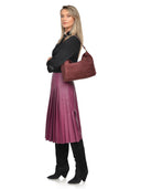 Isabella Rhea Geanta de umar Mili piele naturala Visiniu