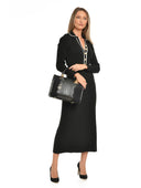 Isabella Rhea Geanta de mana  Floriana piele naturala Negru