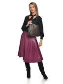 Isabella Rhea Geanta de umar  Mihaela piele naturala Maro inchis