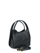 Borsa hobo Mirela in vera pelle nera
